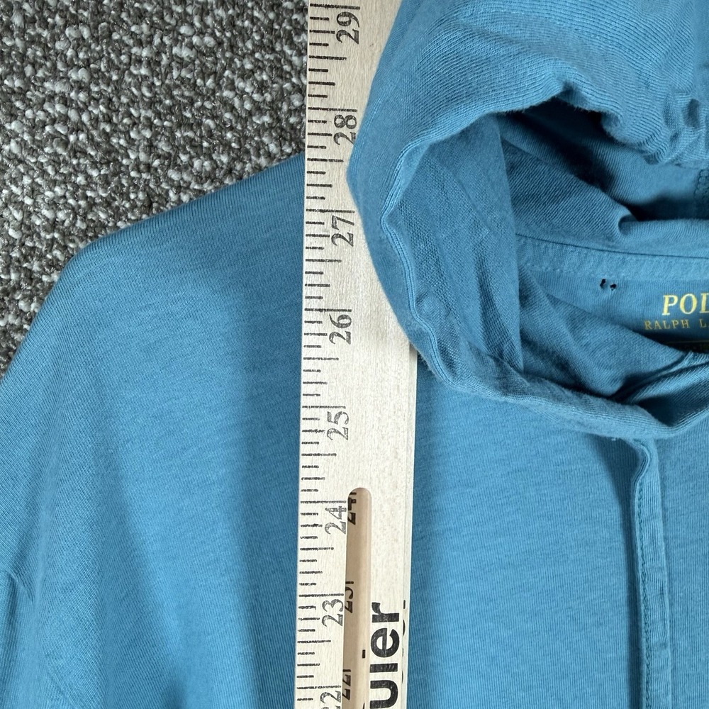 Polo Ralph‎ Lauren Hooded Long Sleeve Shirt Mens Large Blue Lightweight Cotton - Picture 5 of 9